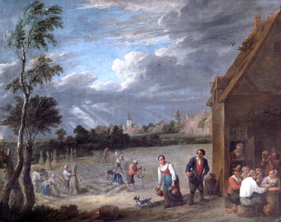 Escena de cosecha (óleo sobre lienzo) de David Teniers the Younger