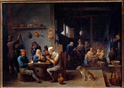 Una partida de cartas en la posada Pintura flamenca de David Teniers II el Joven (1610-1690) 1645 de David Teniers the Younger