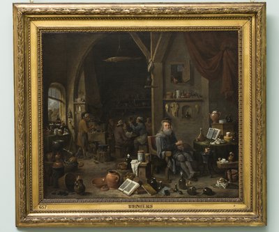 Un alquimista, finales de 1670 de David Teniers the Younger
