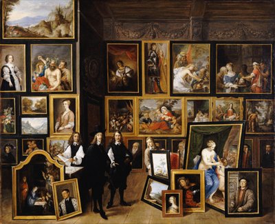 El Archiduque Leopoldo Guillermo en su Galería de Pinturas, con el artista y otras figuras de David Teniers the Younger