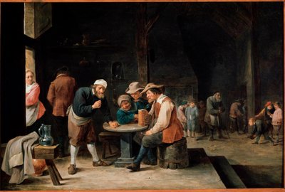 Bebedores de cerveza. Pintura de David Teniers II, el joven (1610-1690) de David Teniers the Younger