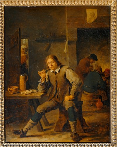 Fumador apoyado en una mesa ... de David the Younger Teniers