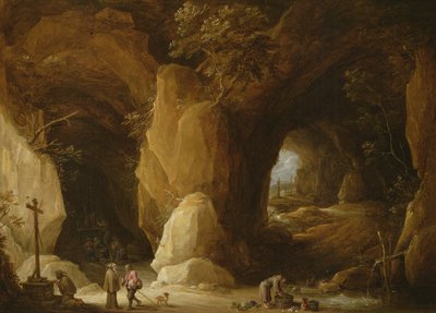 Ermitas en una cueva, siglo XVII de David Teniers the Younger