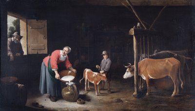 Interior de un establo, c.1640-50 (óleo sobre lienzo) de David Teniers the Younger