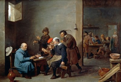 Hombre con sombrero blanco de David Teniers the Younger