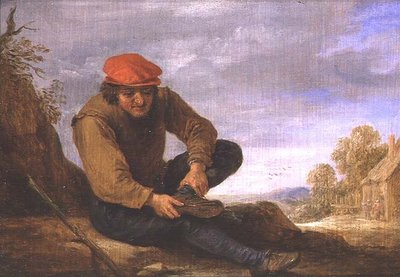 Hombre Sentado Quitándose el Zapato de David Teniers the Younger
