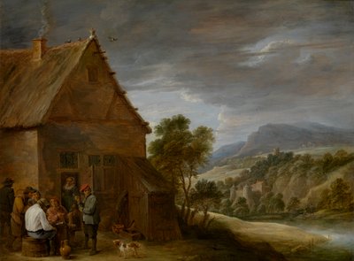 Escena de taberna (óleo sobre tabla) de David Teniers the Younger
