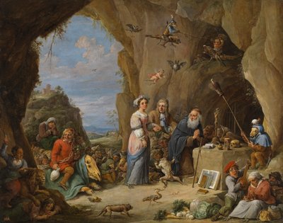 Tentación de San Antonio (óleo sobre cobre) de David the Younger Teniers
