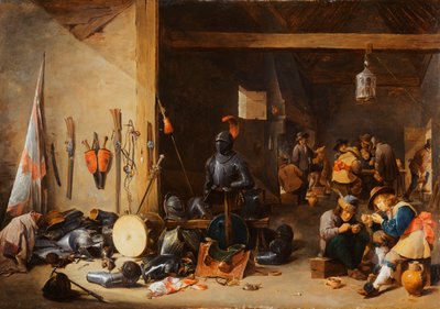 El interior de una sala de guardia, c.1640s de David Teniers the Younger