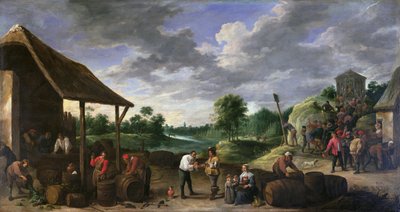 La cosecha de vino de David Teniers the Younger