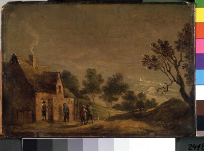 Una taberna por la noche. Pintura de David Teniers el joven (1610-1690). Óleo sobre madera de David Teniers the Younger