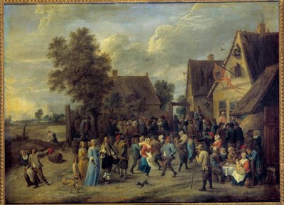 Fiesta del pueblo con pareja aristocrática de David Teniers the Younger