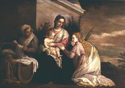 Virgen y Niño con Santa Catalina de David Teniers the Younger