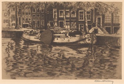 Foso con velero amarrado de David van Hessen (signed by artist)