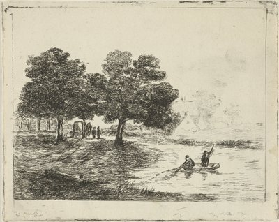 paisaje con pescadores de David van der Kellen