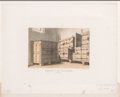 Gabinetes, siglo XII Encogiéndose en una túnica de tesoro. (siglo XII) (título sobre el objeto) de David van der Kellen