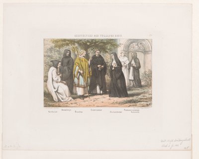 Trajes del Clero en el Siglo XII Clérigos del siglo XII (título sobre objeto) de David van der Kellen