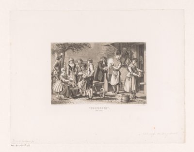 fabricante de pelucas Traje folklórico (siglo XVIII) (título sobre objeto) de David van der Kellen
