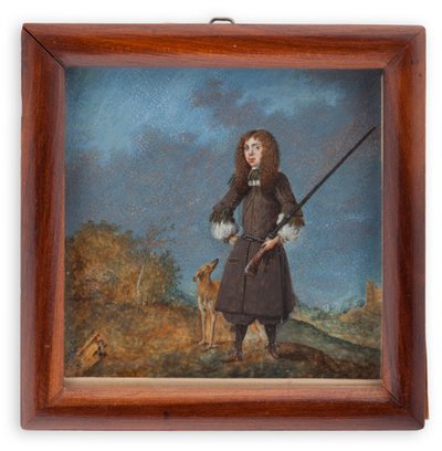 Cazador (¿Carlos XI) con su perro de David von Krafft