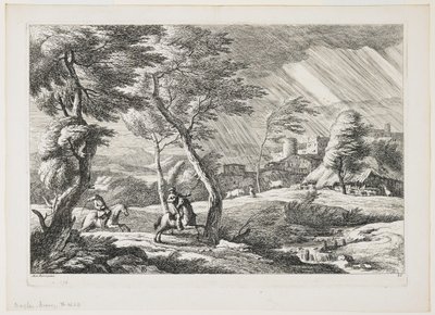 Placa VII, de un conjunto de paisajes, 1743 de Davide Antonio Fossati