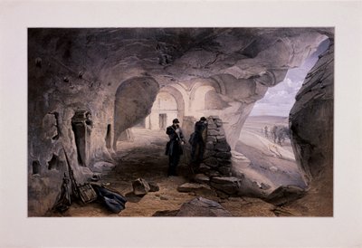 Iglesia Excavada en las Cavernas en Inkermann Mirando al Oeste, Crimea, Ucrania, 1855 de Day and Son