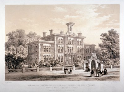 Escuelas de la Sociedad de Londres para enseñar a personas ciegas, Avenue Road, Marylebone, Londres, c. 1860 de Day and Son