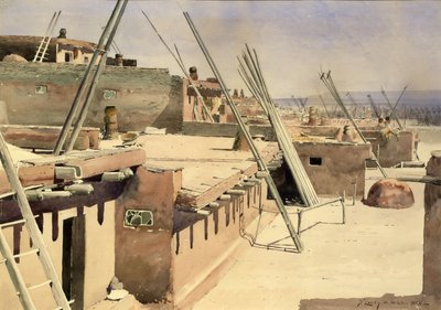 Calle en el Pueblo de Zuni, Nuevo México, 1888 de De Lancey Gill
