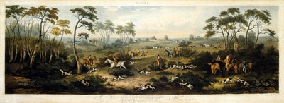 Caza del zorro, placa 1, grabado por Thomas Sutherland (1785-1838) 1817 de Dean Snr. (after) Wolstenholme