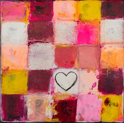 Cuadrícula de corazones de colores de Deb Chaney