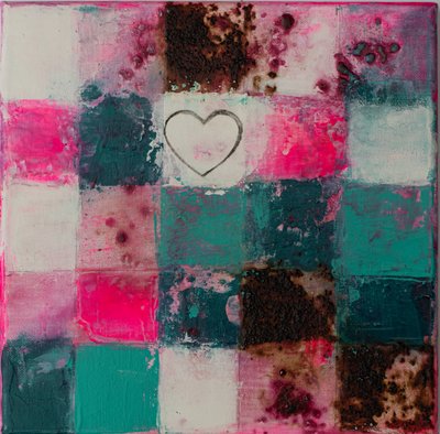 Cuadrícula de corazones desgastados de Deb Chaney