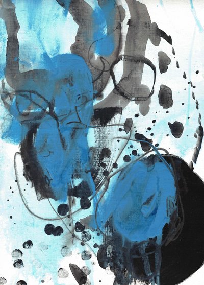 Trazos azules dinámicos de Deb Chaney