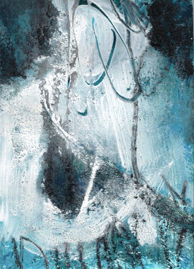«Misty Blue» (abstracto) de Deb Chaney