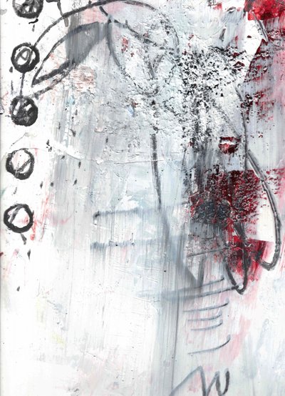 Rojo, negro, abstracto, grunge de Deb Chaney