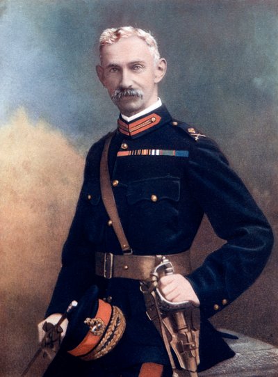 Mayor General G Barton, comandante de la 6ª Brigada de Infantería, 1902 de Debenham and Smith