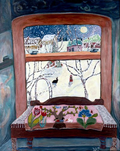 Appliqued, 2022 (acrílico sobre lienzo) de Deborah Eve Alastra