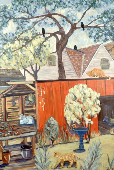Backyard Jungle, 2019 (acrílico sobre lienzo) de Deborah Eve Alastra