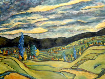 Paisaje otoñal, 2020 (acrílico sobre lienzo) de Deborah Eve Alastra