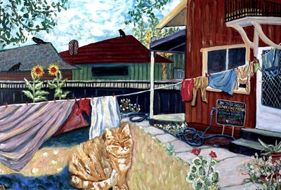En esta casa, 2022 (acrílico sobre lienzo) de Deborah Eve Alastra