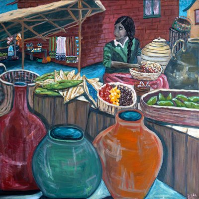 Mercado, 2023 (acrílico sobre lienzo) de Deborah Eve Alastra