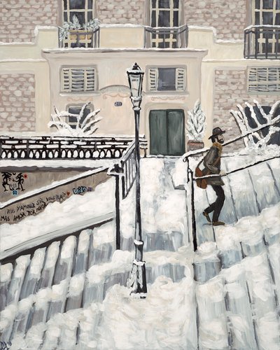 Montmartre Snow, 2017 (acrílico sobre lienzo) de Deborah Eve Alastra