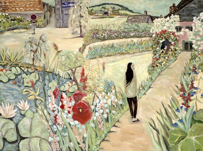 Nita en Giverny, 2017 (acrílico sobre lienzo) de Deborah Eve Alastra