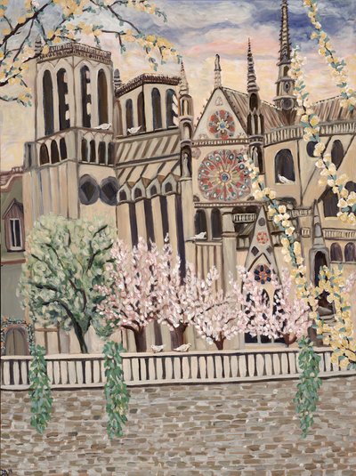 Palomas de Notre Dame, 2018 (acrílico sobre lienzo) de Deborah Eve Alastra