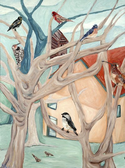 Peach House, 2015 (acrílico sobre lienzo) de Deborah Eve Alastra