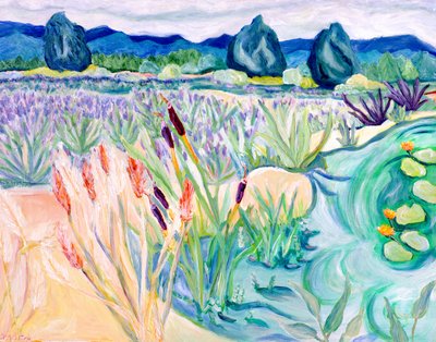 Sauvie Landscape, 2015 (acrílico sobre lienzo) de Deborah Eve Alastra