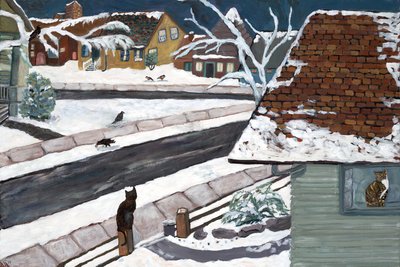 Vista del estudio, 2019 (acrílico sobre lienzo) de Deborah Eve Alastra