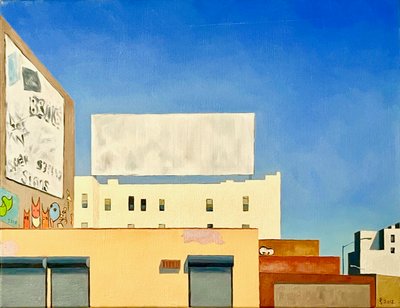 Billboard On Myrtle, 2012 (óleo sobre lienzo) de Deborah Stevenson