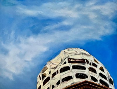 Reparaciones en la cúpula, 2001 (óleo sobre lienzo) de Deborah Stevenson