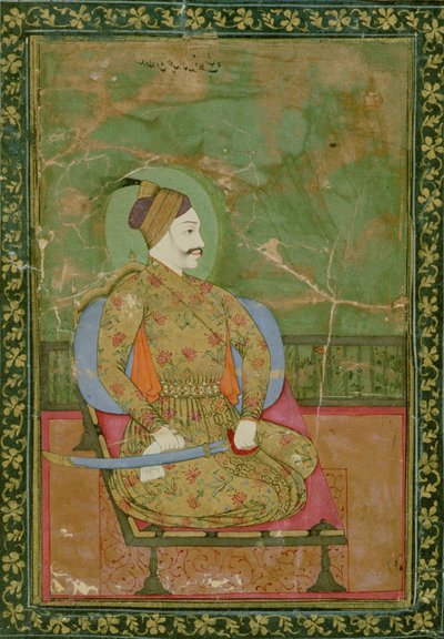 Retrato del Sultán Abdullah Qutb Shah sentado, Golconda, 1670 de Deccani School