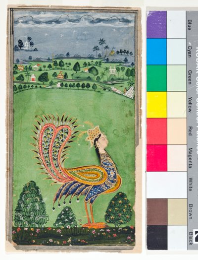 Pavo real mítico con cabeza de mujer, c.1750 de Deccani School