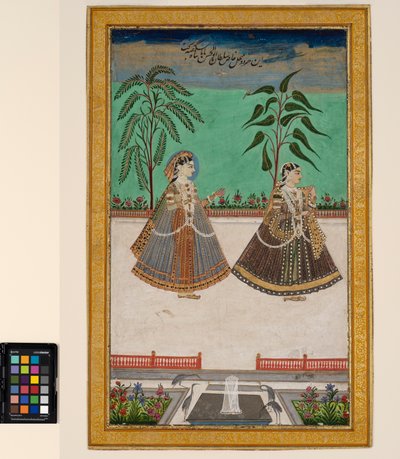 Dos mujeres del harén de Tana Shah de Golconda, c.1800 de Deccani School